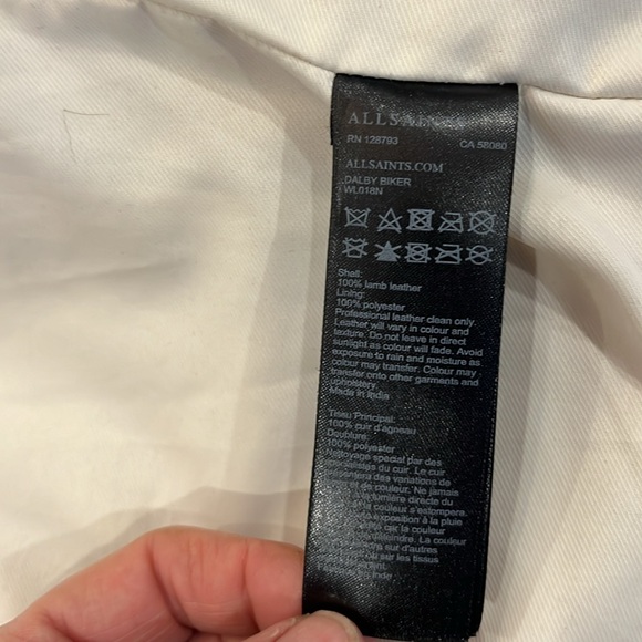 EUC Lambskin All Saints Dalby Slim Fit Leather Biker Jacket - Picture 10 of 11